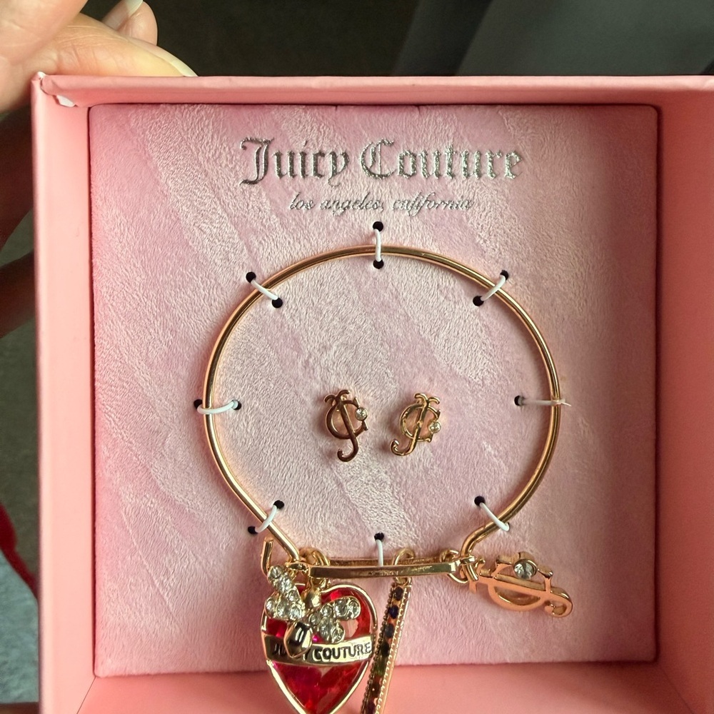 Juicy Couture charm bracelet and earring set